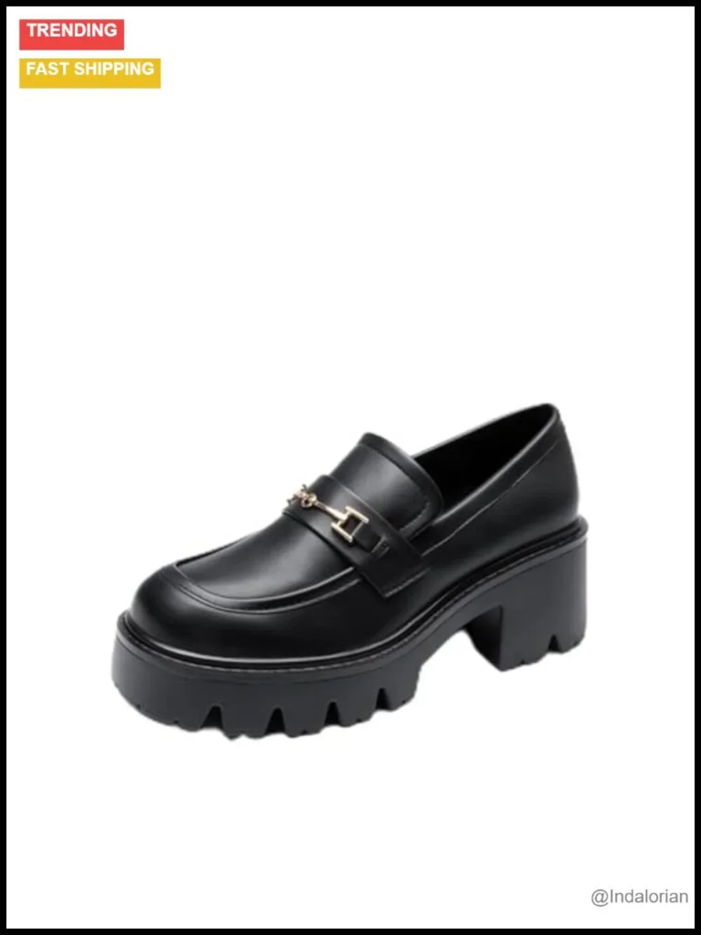 Chunky Platform Loafers for Women, Y2K Slip-On Shoes with Memory Foam Insole,